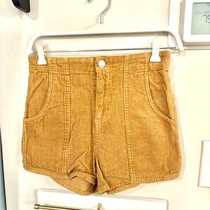 Forever 21 High Waist Tan Corduroy Shorts